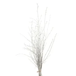 Clearance Bouquet de branches de bouleau pailletées blanc pour décoration de Noël - 50/70 cm