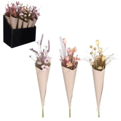 Online Bouquet de fleurs sèches artificielles coloris assortis H 60 x Ø 14 cm