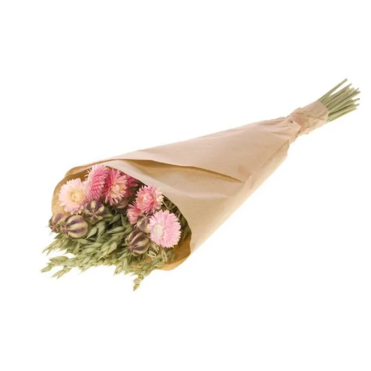 Discount PAPER DESIGN Bouquet de fleurs séchées mix pink en papier kraft Naturalys taille S - Ø 13 x H 50 cm