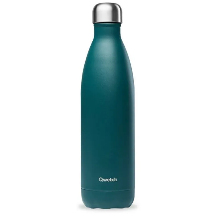 New QWETCH Bouteille isotherme coloris vert en inox émeraude - 750 ml