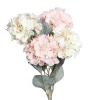 New Branche artificielle hortensia avec 2 têtes coloris rose - 64 cm