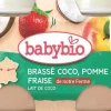 New BABYBIO Brassé végétal coco pomme fraise 6 mois – 2 x 130 g