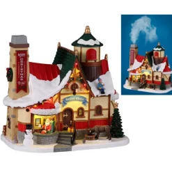 Outlet LEMAX Bâtiment lumineux Santas Wonderland Village Chalet du Père Noël – 24 x 15,2 x 21 cm