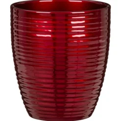 Best DEROMA Cache pot en céramique rouge Scheurich 669 Orchidées Bordeaux Brilliant - Ø 14 cm