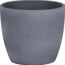 Outlet DEROMA Cache-pot 920 Dark stone Ø 19 x H 17 cm Céramique émaillée