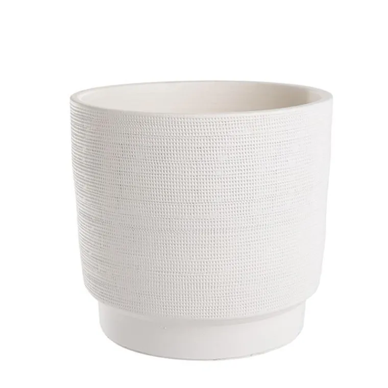 Discount Cache-pot coloris blanc Madeira - 28 x 26 cm