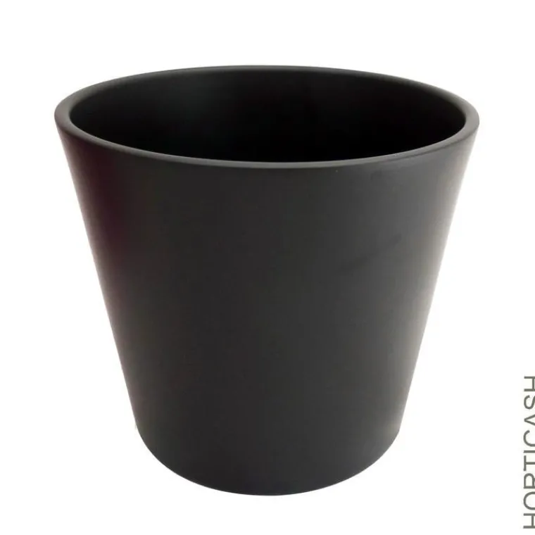 Best HORTICASH Cache-pot en céramique Fresh coloris anthracite - Ø 26 x H 23 cm