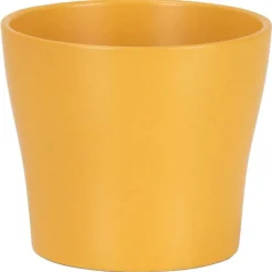 Outlet DEROMA Cache-pot en céramique jaune Scheurich 808 Curcuma - Ø 11 cm