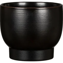 Online DEROMA Cache-pot en céramique noir Scheurich 930 Ebano - Ø 18 cm