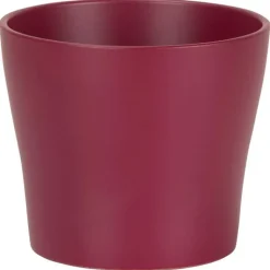 Hot DEROMA Cache-pot en céramique rose framboise Scheurich 808 Burgundy - Ø 15,2 x H 12,8 cm
