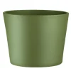 Cache-pot en céramique vert olive Fresh O14 - Ø 14,5 x H 12 cm
