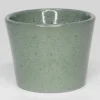 Hot PERM Cache-pot en céramique vert glacé Fresh V17 - Ø 17,5 x H 16 cm
