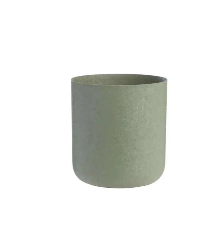 Hot Cache-pot en zinc coloris vert – Ø 18 x H 18 cm