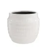 Clearance Cache-pot Linea coloris blanc en céramique - 14,5 x 14,5 x 13 cm