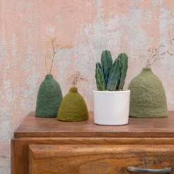 Hot BOTANIC® Cactus en pot émaillé blanc Ø 10 cm