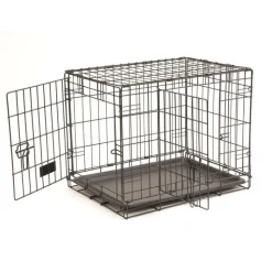 Outlet NEW CONCEPT INT Cage d'éducation noire pour chien et chiot avec 2 portes - 61 x 45 x 48 cm