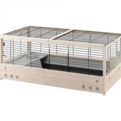 Hot FERPLAST Cage pour lapin en bois coloris blanc Arena 120 - 125 x 64,5 x 51 cm