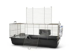 Best SAVIC Cage pour lapin ou cochon d'Inde coloris gris foncé Nero 3 Deluxe Happy Planet - 100 x 50 x 45 cm