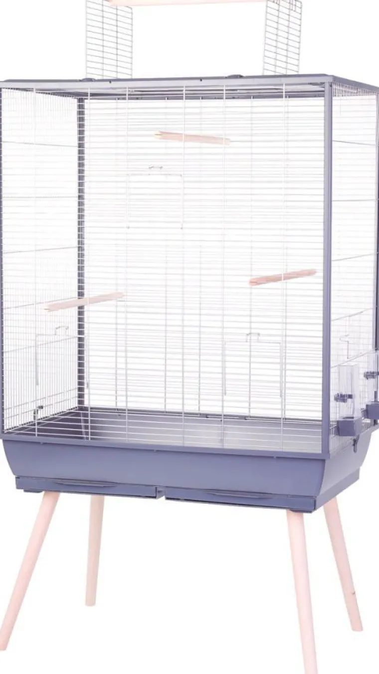 Hot ZOLUX Cage pour oiseaux coloris gris foncé Neo 2 Jili XL – 81 x 48 x 152 cm