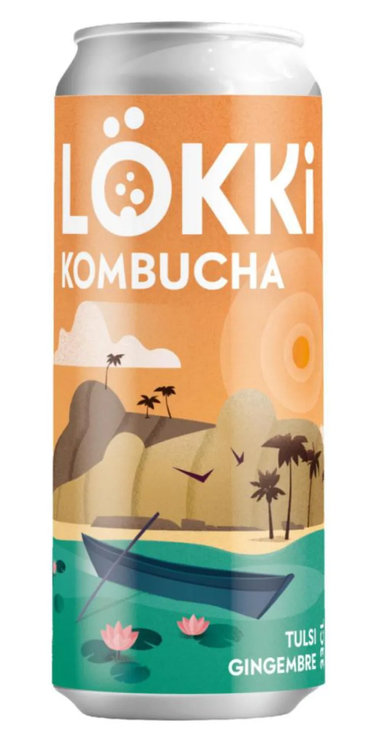 Clearance LÖKKI Canette de Kombucha tulsi gingembre Lökki - 33 cl