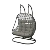 Discount GARDEN FURNITURE Chaise à suspendre noire Riga pour 2 personnes