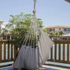 Online JOBEK Chaise hamac coloris anthracite taupe certifié FSC® Hamac Trankil - 140 x 110 cm