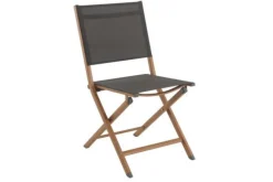 Outlet CREADOR Chaise pliante en aluminium et teck anthracite Timo