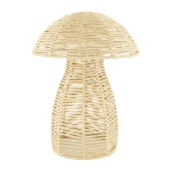 New Champignon décoratif coloris beige en corde en papier - 28 cm