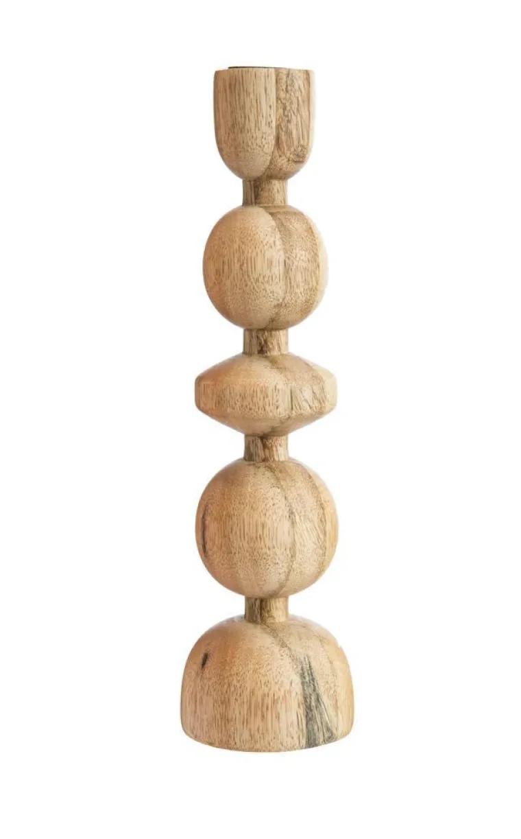 Hot Chandelier boules coloris beige en bois de manguier - 8 x 8 x 29,5 cm