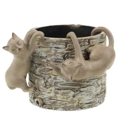 New CADES DESIGN Chat beige en résine à suspendre pour cache-pot x 2 - 6 x 15 x 9,5 cm