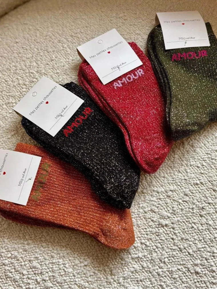 Chaussettes colorées avec message Mila - 36/40