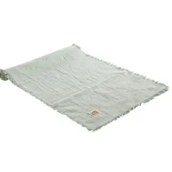 Clearance BOLTZE Chemin de table Lenea coloris vert en coton - 140 x 40 cm