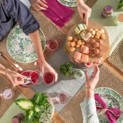 Clearance BOLTZE Chemin de table Lenea coloris vert en coton - 140 x 40 cm