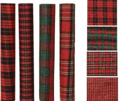 Best KAEMINGK Chemin de table rouge et vert en polyester Tartan - 200 x 35 cm