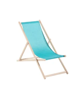 Sale NP CRÉATION Chilienne agrafée coloris bleu en coton Jardin privé - 127 x 56 x 3,5 cm