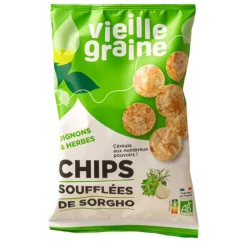 VIEILLE GRAINE Chips soufflées de sorgho oignons et herbes bio
