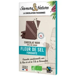 Hot SAVEURS & NATURE Chocolat noir 70% fleur de sel bio Saveurs et Nature - 80 g