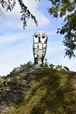 Best CHOUETTE & CO Chouette à lamelles blanche en métal recyclé grand modèle - 35 cm