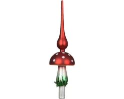 Sale KAEMINGK Cimier en verre en forme de champignon rouge - Ø 8 x H 31 cm