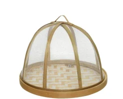 KAEMINGK Cloche pour aliments en bambou naturel taille M - Ø 25 x H 17 cm