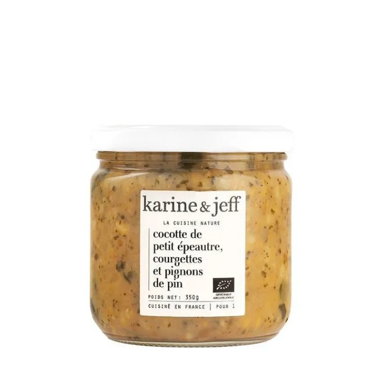 Discount KARINE & JEFF Cocotte de petit épeautre, courgettes et pignons de pin bio Le bonheur est dans le pot - 350 g