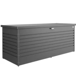 New BIOHORT Coffre de jardin 200 en acier galvanisé coloris gris foncé - 201 x 79 x 83 cm
