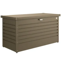Hot BIOHORT Coffre de jardin 130 en acier galvanisé coloris bronze métallique - 134 x 62 x 71 cm