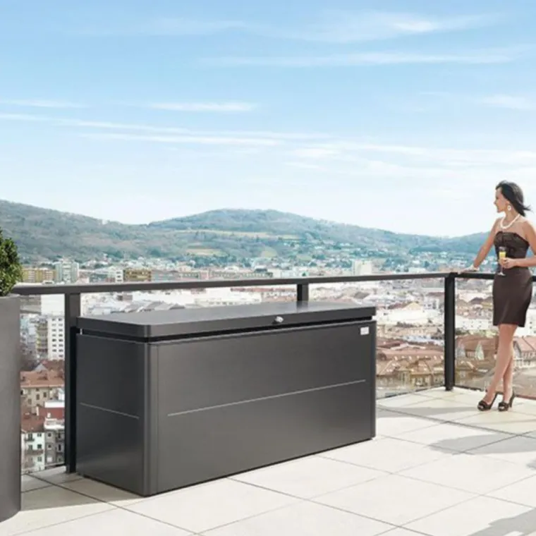 Online BIOHORT Coffre loungebox gris foncé 200x84x90 cm