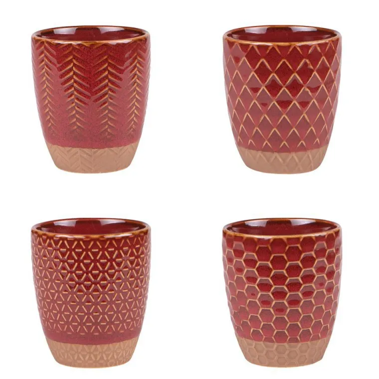 Outlet BASTIDE Coffret 4 gobelets en grès rouge Jaspe - 20 cl