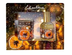 Discount LOTHANTIQUE Coffret cadeau bougie parfumée + parfum d’ambiance Cannelle & Orange - 75 g + 50 ml