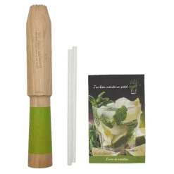 Best COOKUT Coffret cadeau pailles, livre et ustensile mojito en bois - 29,8 x 17 x 4,8 cm