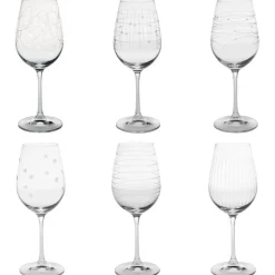 Hot Coffret de 6 verres à pieds coloris transparent en verre - 35 cl