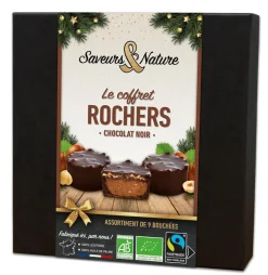 Best SAVEURS ET NATURE Coffret rochers praliné noisette chocolat noir bio Saveurs & Nature - 135 g