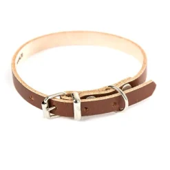 Discount MARTIN SELLIER Collier cuir marron 18 mm x 45 cm